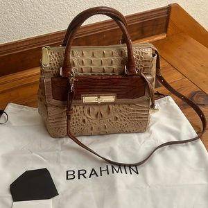 Brahmin Croc Embossed Handbag